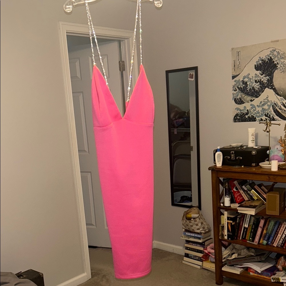 Lucy in the Sky Pink Slip Dress Spaghetti Strap Plunge